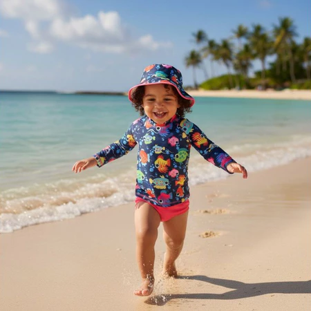 Kit infantil de banho com 3 peças  proteção UV50  - Moda praia meninas