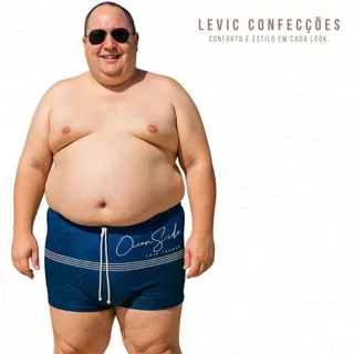 Sunga Plus Size Boxer Masculina Moda Praia Adulto Com Cordão Forro Tamanhos Envio Imediato