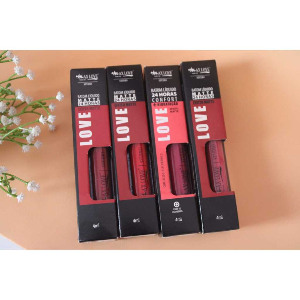 Batom Líquido Matte Max Love – Alta Cobertura, Longa Duração, Cor ...