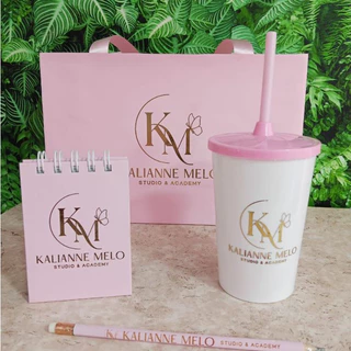 Kit para Ministrar Curso –Lápis, Bloquinho, Sacolinha, Copo, Personalizado com sua Logo!