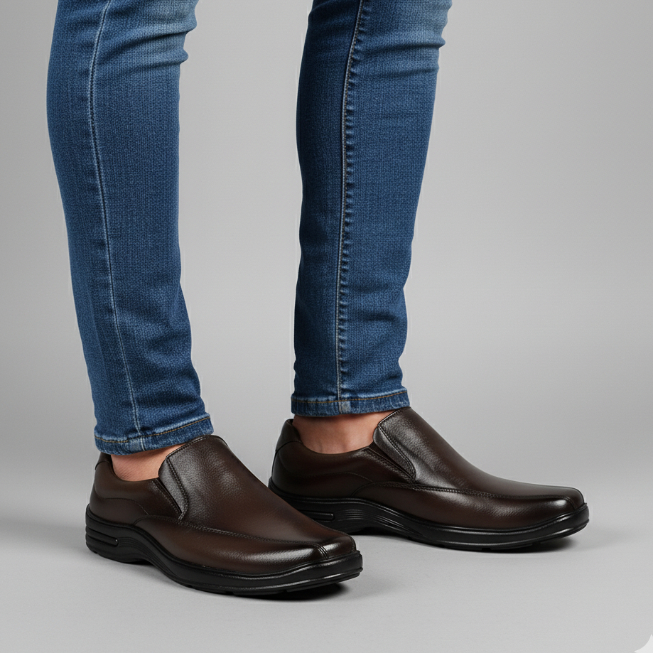 Sapato Masculino Social Oxford Couro Legitimo Forrado Trabalho Garçom Diabético Leve Macio