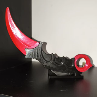 Faca Karambit CS2 (DECORAÇÃO) + Suporte de Brinde - 21cm de comprimento