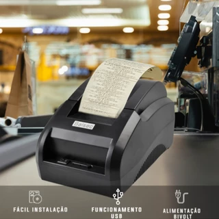 Impressora Térmica 58mm/80mm Restaurante Mercado Comércio Ifood Recibo Fiscal Portátil Diver USB