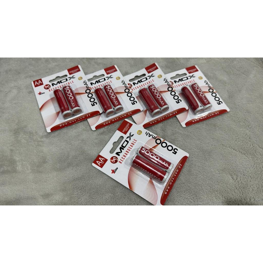 Pilha Recarregavel AA Mox MOB2AA50 de 5.000 Mah 1.2V - CARTELA com 2 Unidades
