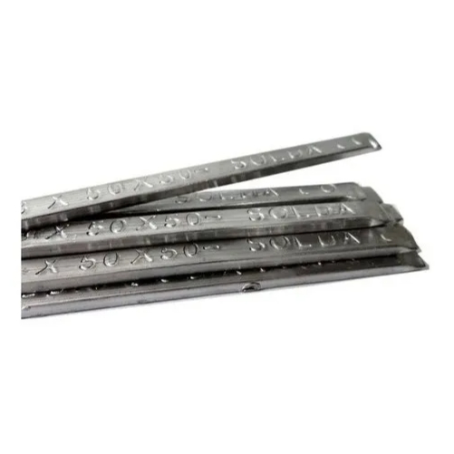 02 Barras Vareta Verga Estanho Solda 50x50 Aprox. 130g Cobix