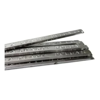 02 Barras Vareta Verga Estanho Solda 50x50 Aprox. 130g Cobix