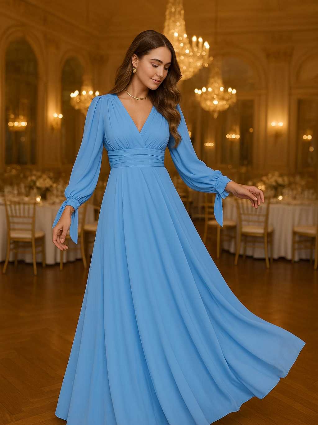 Vestido Longo de Festa tecido Malha Crepe para Casamento Formatura ...