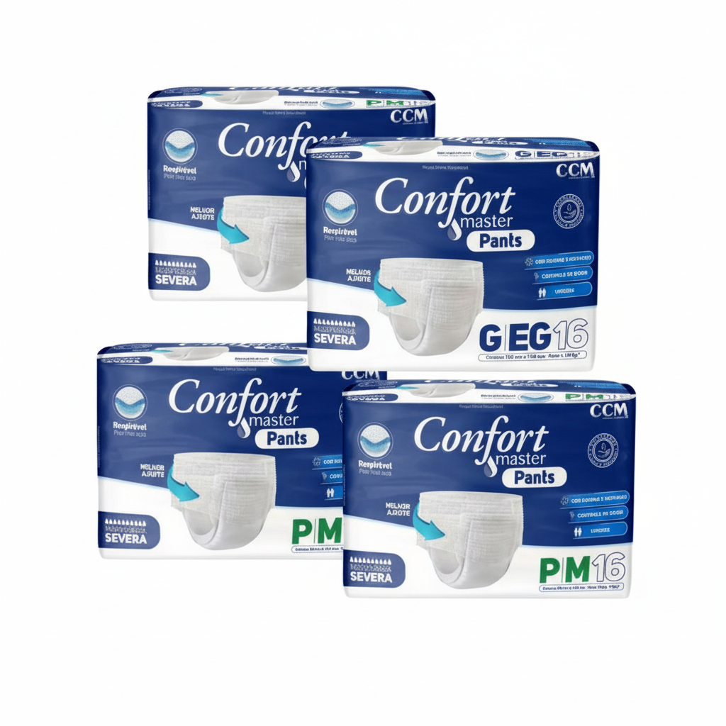 KIT 4 Pacotes Fralda Geriátrica Calcinha/Cueca Descartável Confort ...
