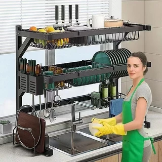 Escorredor De Louça Suspenso Boutique Kitchen Rack Aço Inoxidável Pra Cozinha Organizador Louça Qualidade