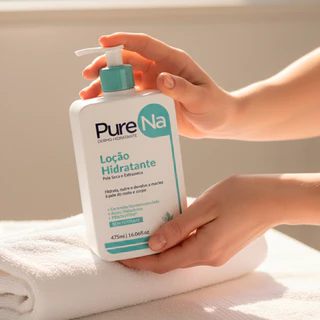 Loção Hidratante PureNa 475ml Textura Leve Sem Perfume Para Peles Normais a Secas
