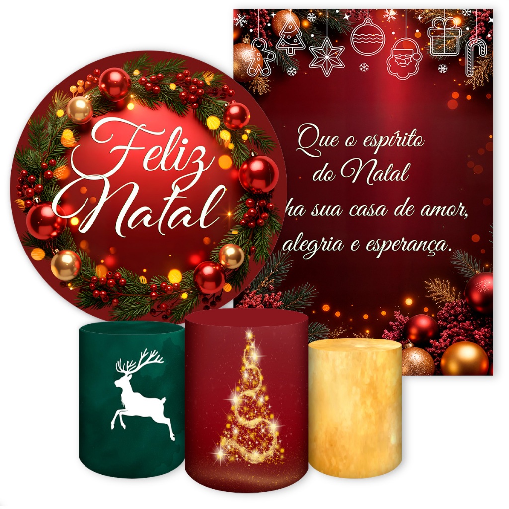 Painel Festivo e Capas Sublimadas em Helanca Tema Natal (2) Painel ...