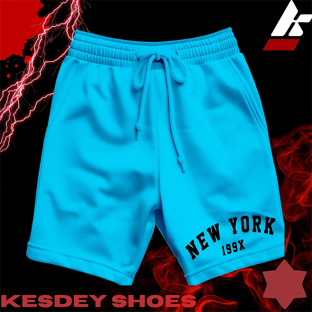 Shorts Masculina Bermuda Estilo Mauricinho Leve Slim com Bolso Lateral Estampa NEW YORK