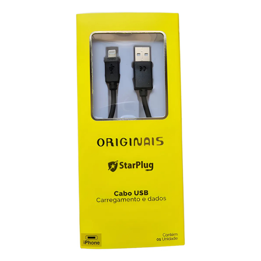 Cabo Usb Carregamento e Dados Starplug - Preto | Shopee Brasil