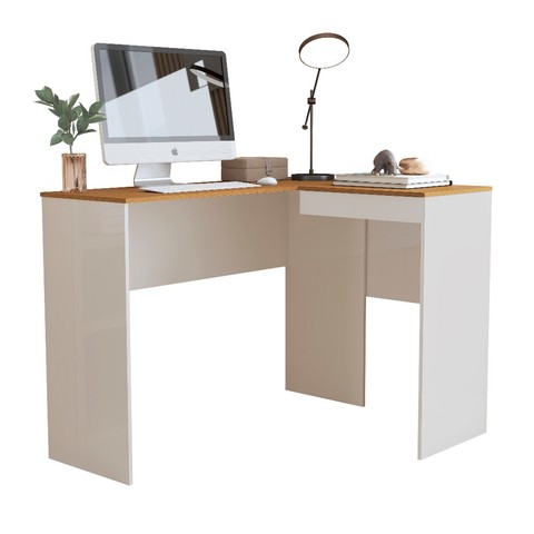 Mesa Escrivaninha em L Para Computador Notebook com Compartimento Oculto Home Office Escritório Moderna Varias Cores — foto 1 — Achou Levou Brasil
