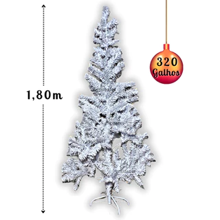 Árvore De Natal Branca ou Verde 1,80m Com 320 Galhos Pinheiro Artificial Pé De Ferro