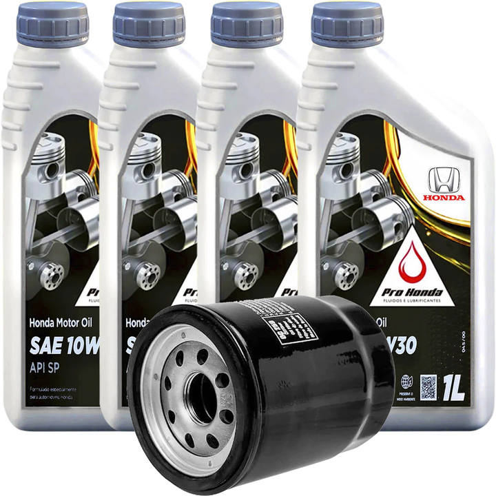 Kit 4 Litros De Óleo Pro Honda 10W30 E Filtro De Oleo Para Civic G8 Fit ...