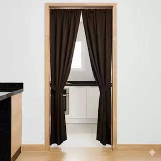 Cortina de Porta Corredor 1,90x2,05 – 2 Peças Separadora de Ambiente Corredor Sala Cozinha