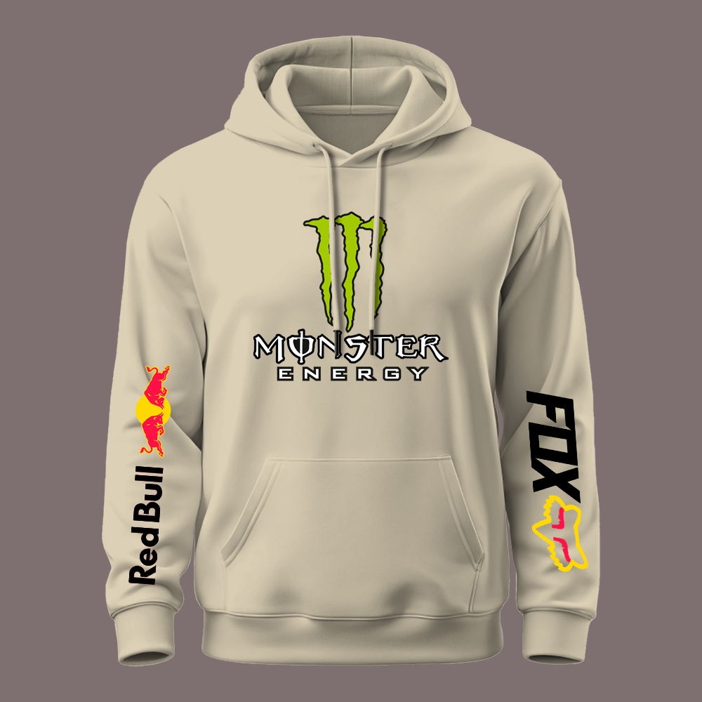 Moletom Canguru Monster Energy x Red Bull x Fox Blusa de Frio