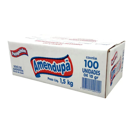 Paçoca Rolha Amendupã Caixa com 100 unidades 1,5Kg