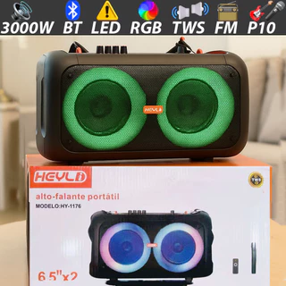 Caixa de Som Bluetooth Portátil Potente LED RMS 3000W com Microfone/Controle Remoto para Festa em Oferta na Shopee