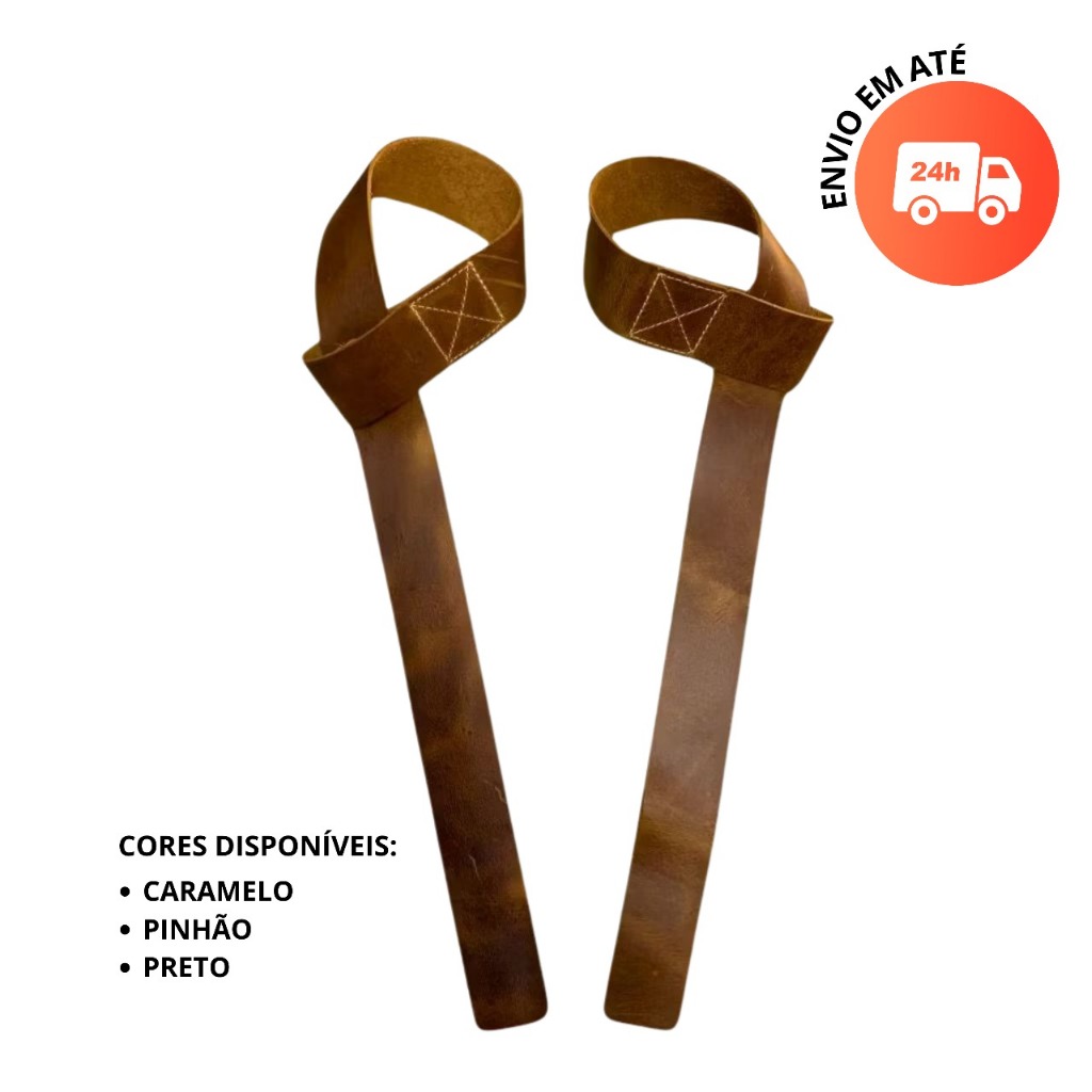 Strap de Couro Legitimo Reforçado Para Academia