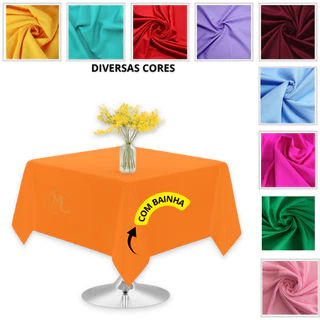 Toalha de Mesa 1,50m x 1,50m Oxford com Bainha – Para Festa Buffet Eventos Aniversário Decoração de Mesa