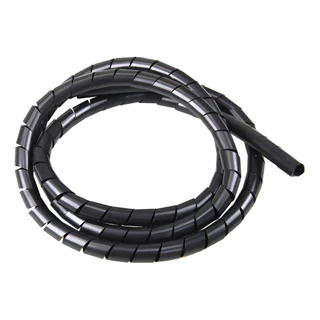 Organizador Fios Cabos 10mm Espiral Flexível 10 Metros Preto