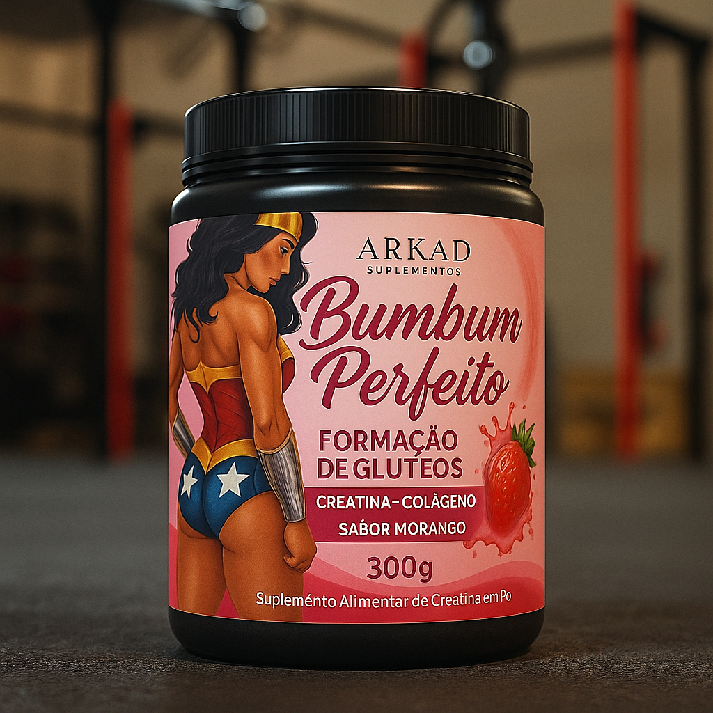 Suplemento para crescimento de glúteos com creatina e colágeno. Aumenta, firma e define - Arkad Suplementos