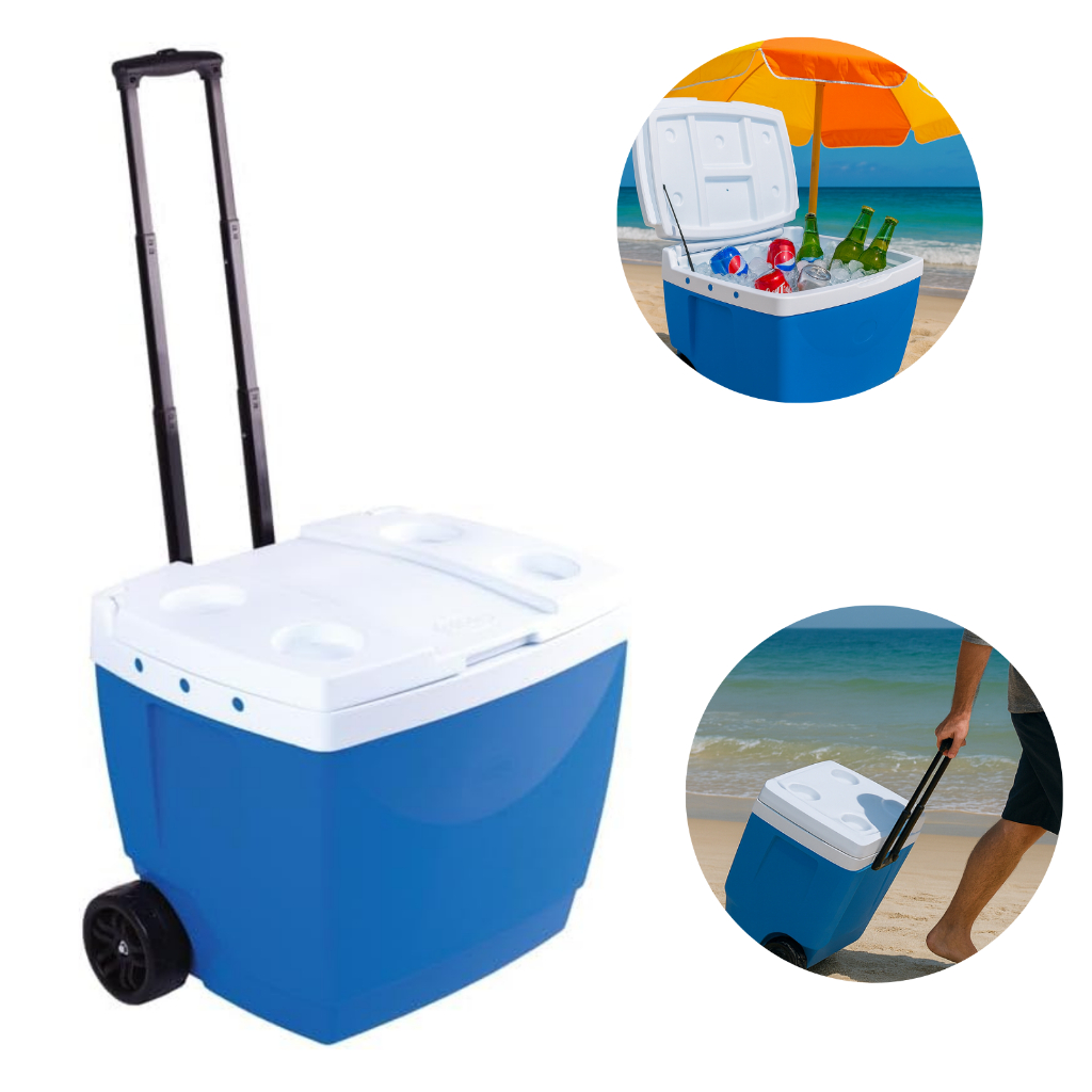 mk　アイスブルー Caixa Térmica Mor Cooler 42 Litros Com Rodinhas 56 Latas Praia