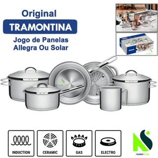 Jogo de Panelas Tramontina Inox Solar Ou Allegra Fundo Triplo