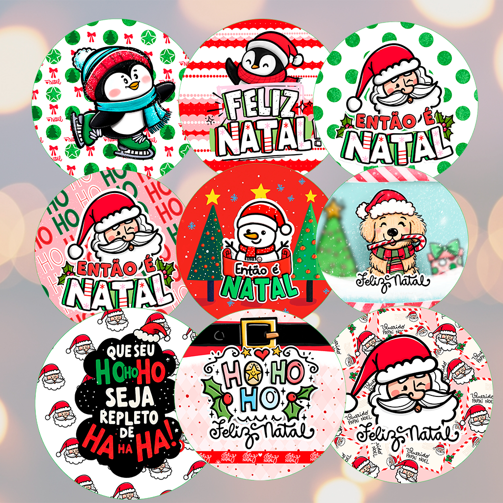 Adesivos de Natal – Adesivos Natalinos 5x5 cm - Etiquetas de Natal (Pronta Entrega)