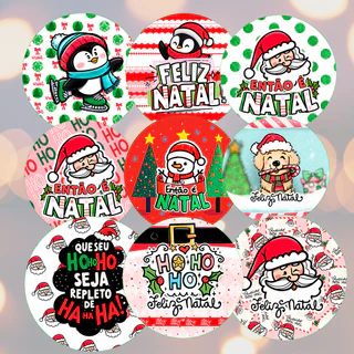 Adesivos de Natal – Adesivos Natalinos 5x5 cm - Etiquetas de Natal (Pronta Entrega)