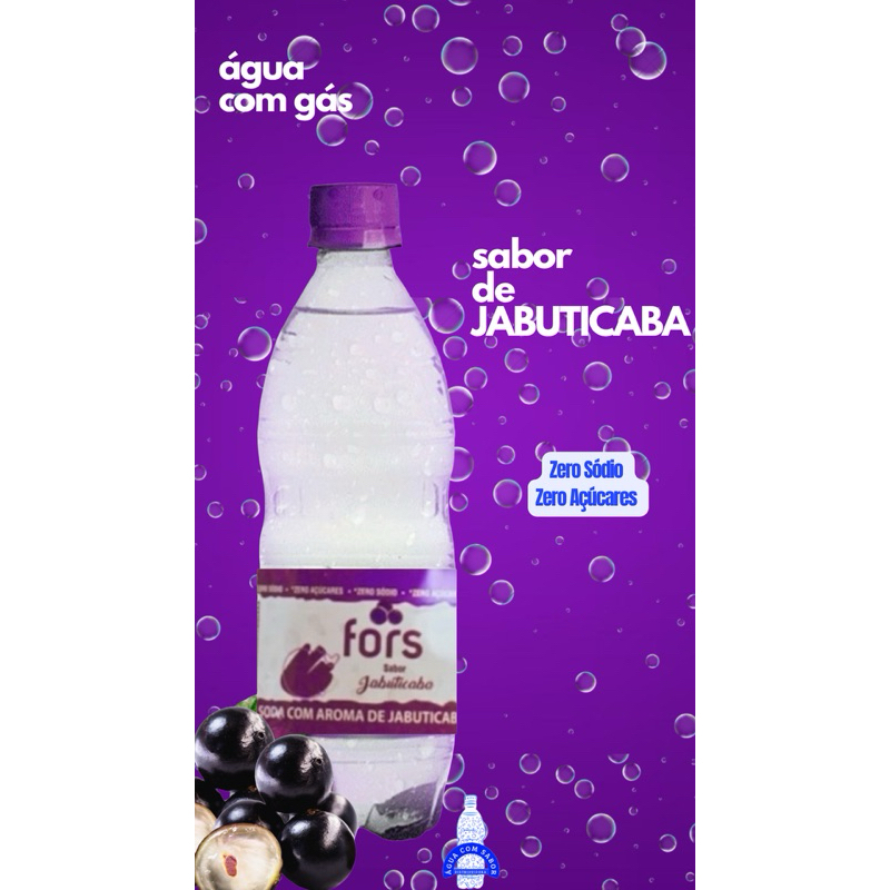Água com Gás Saborizada Sabor Jabuticaba - 510ml - 12 Unidades
