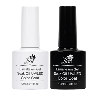 Esmalte Em Gel Lírio 12ml PRETO/BRANCO Soak Off Uv Led em Oferta na Shopee