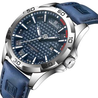 NAVIFORCE Relógio Masculino 8023 moda esporte couro à prova d'água quartzo Casual