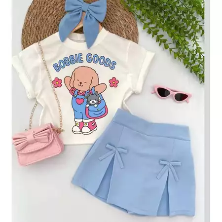 Short Saia Infantil De Alfaiataria premium