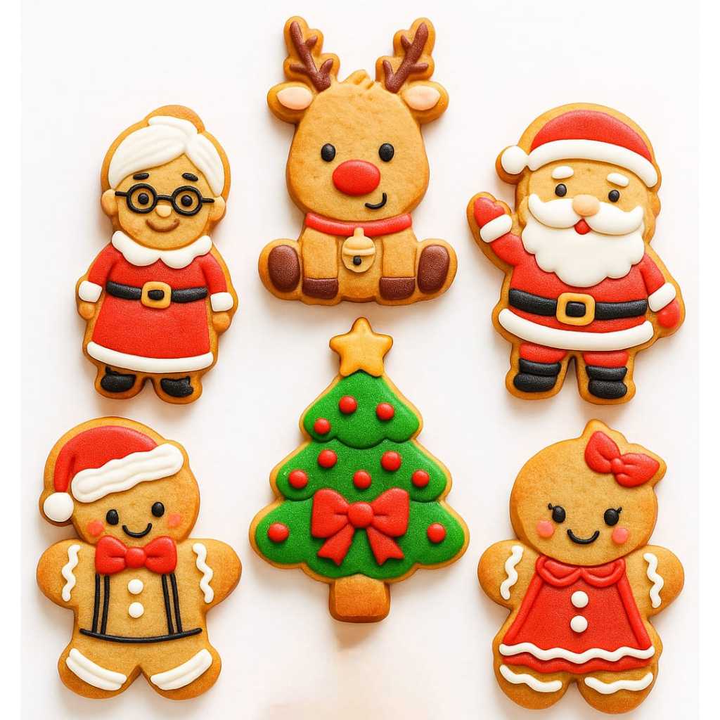kit 6 Cortadores + Carimbos Biscoito de Natal 5cm e 6cm- Pap