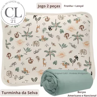 Lençol de Berço Padrão Americano Jogo 2 Peças Enxoval Bebê Menino Algodão Conforto em Oferta na Shopee
