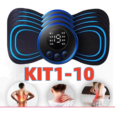 KIT1-10 Mini Massageador Elétrico Portátil Cervical EMS Alivia Dores Corpo Pescoço