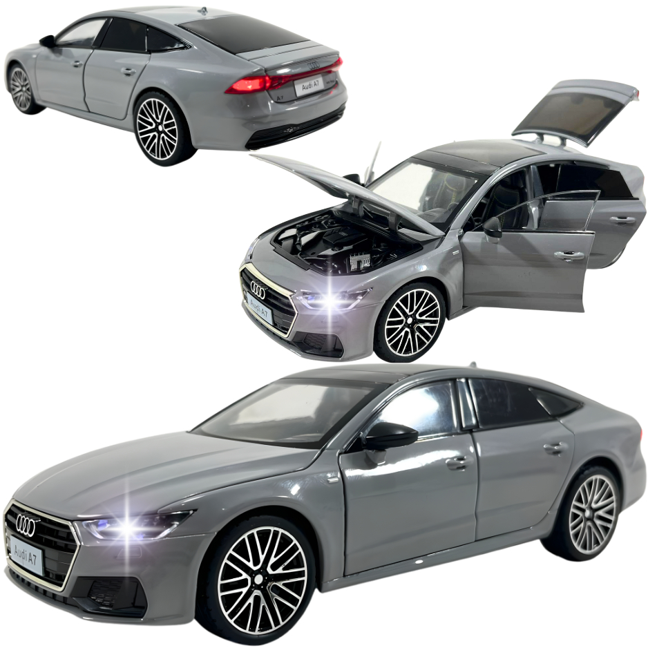 Carrinho Metal De Luxo Audi A7 Abre Porta Ficção Som E Luz