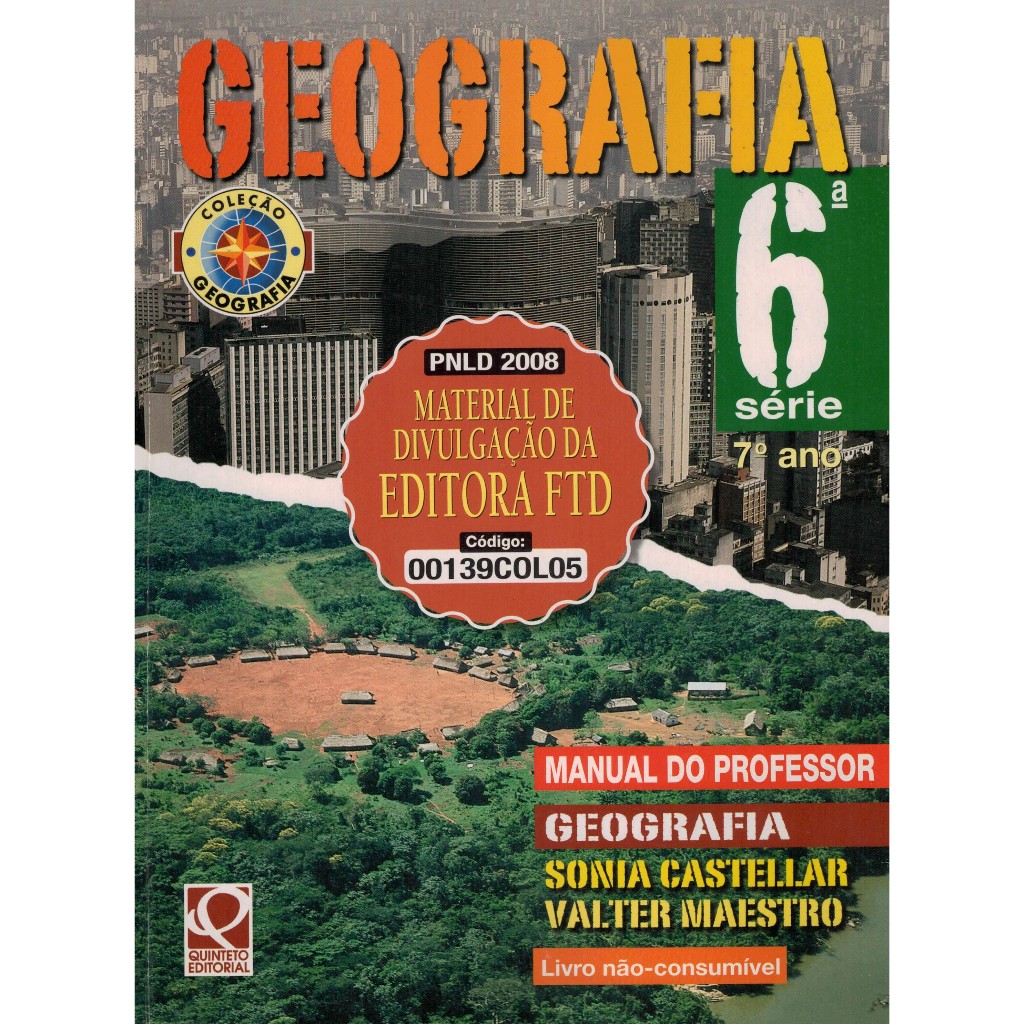 Livro Geografia (6.ª Série/7.º Ano) - Prof. | Shopee Brasil