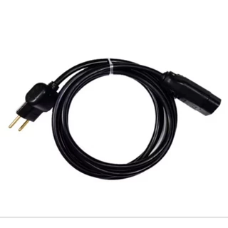 EXTENSÃO PROLONGADOR 🇧🇷 1 METRO CABO PP 2.5MM PLUG 2P10A E FÊMEA 3P 10A/20A.