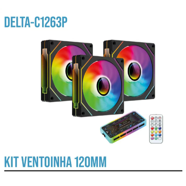 KIT FAN 120MM - DELTA (C1263P) PRETO