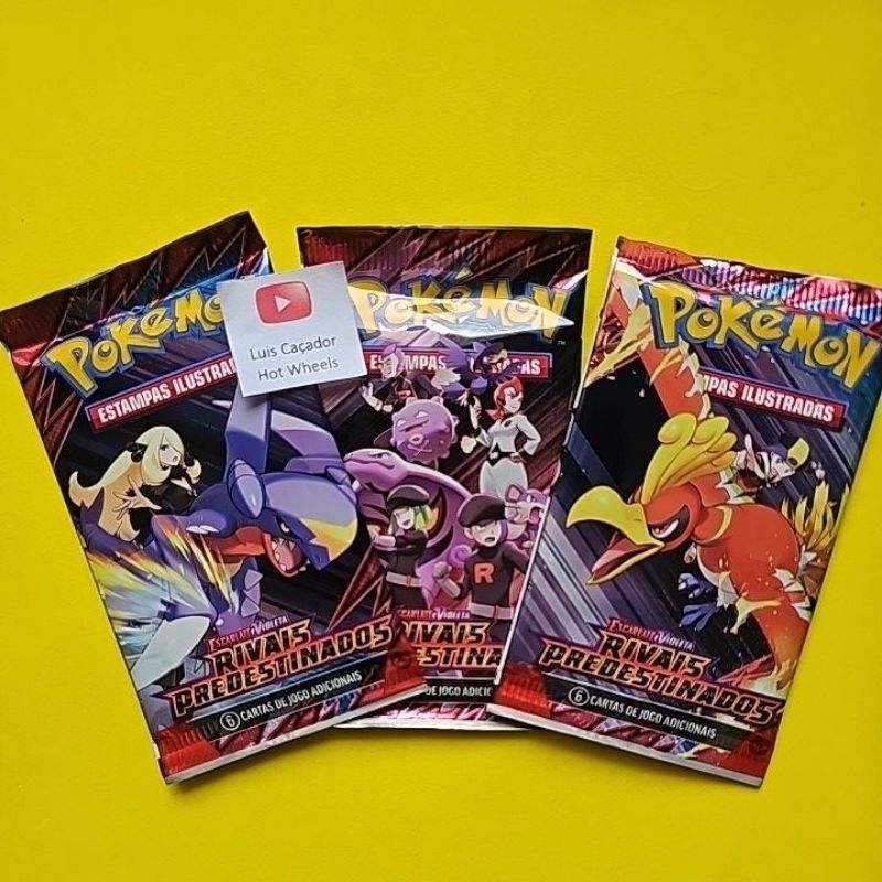 3 Booster Pacotes de Cartas Pokémon TCG Rivais Predestinados Lacrado Copag 18 Cartas Raras Ultra Raras Brilhantes