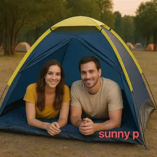 Barraca Camping de Acampamento Impermeável Praia Acampamento com Mosquiteiro para 2 Pessoas-Azul