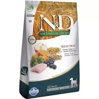 Ração N&D Ancestral Farmina 15kg p/ Cães Adultos– Carne, Frutas e Cereais –Produto ORIGINAL Super Premium -MEDIUM BREEDS em Oferta na Shopee