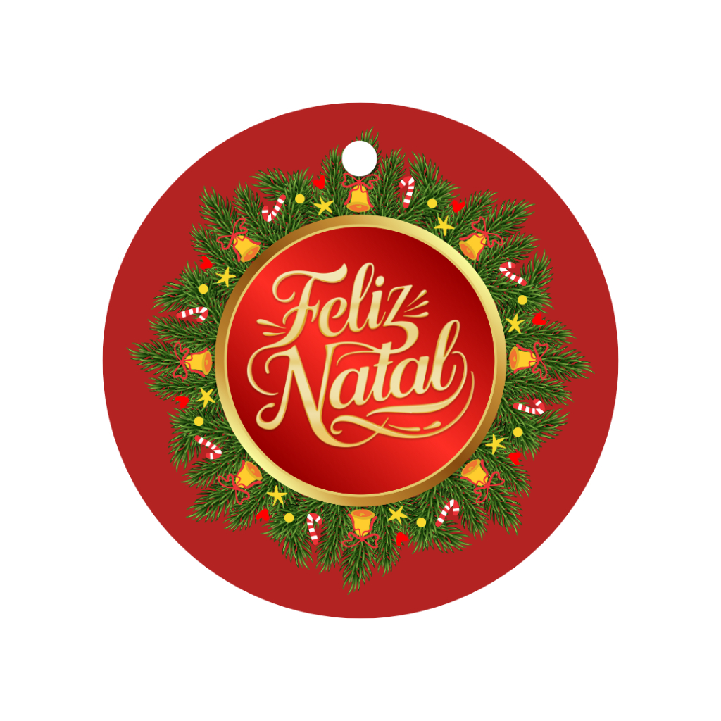 Tag Redonda de Natal - Tag Furada de Natal - Tag Para Presentes ...