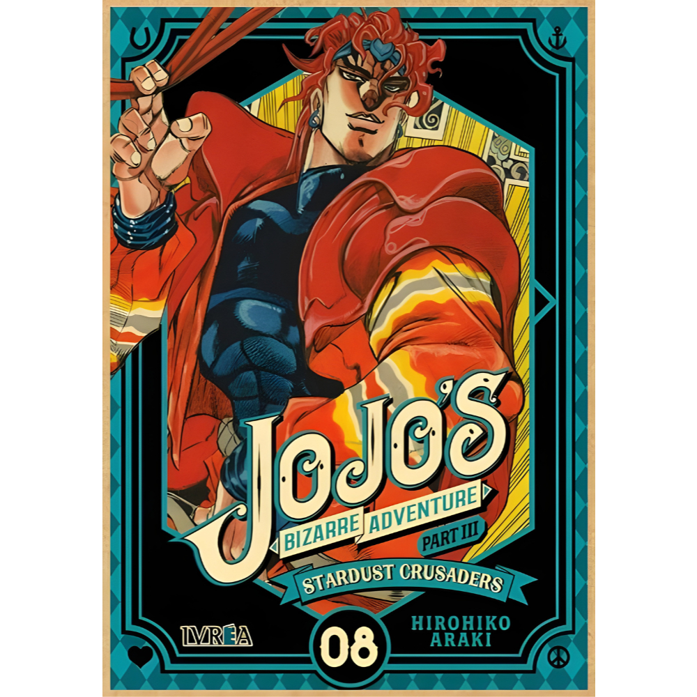 Clássico Anime JoJo Bizarre Adventure Poster A4 20x30 cm Retro