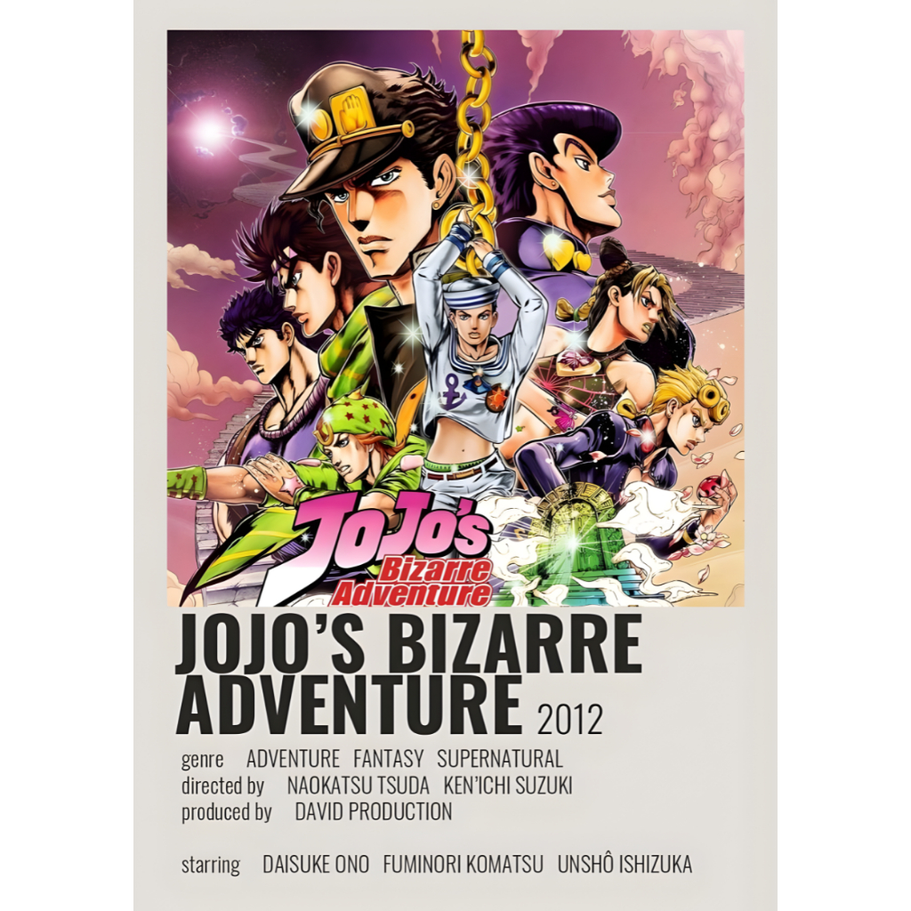 Clássico Anime JoJo Bizarre Adventure Poster A4 20x30 cm Retro