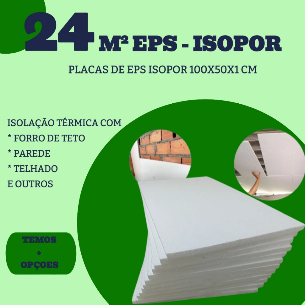Kit Placas de Isopor EPS Antichamas com 1 centímetro de espessura ...